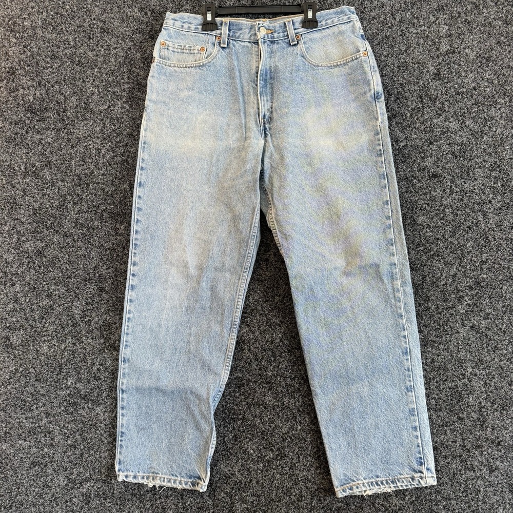 Vtg Levis Relaxed Straight Leg Jeans Mens 34X30 (32X29) Blue Faded Made‎ In Mex